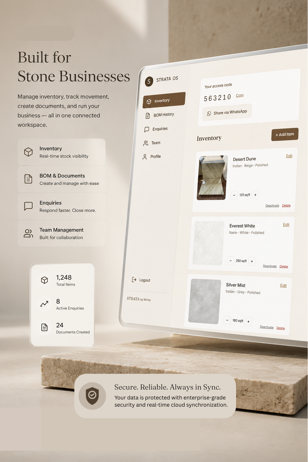 StrataOS dashboard photo